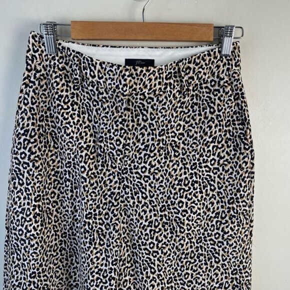 J Crew Wide-leg cropped high rise pant in animal leopard-print silk size 2 - Picture 3 of 12